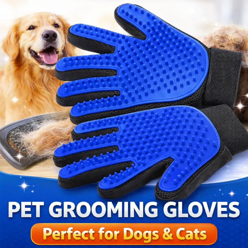 Soft Pet Grooming Glove for Cats & Dogs – Easy Hair Removal & Deshedding Mitt